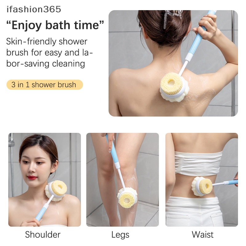 Bàn Chải Xốp Chà Lưng Mát Xa Cơ Thể Khi Tắm Có Tay Cầm Tiện Dụng ifashion365