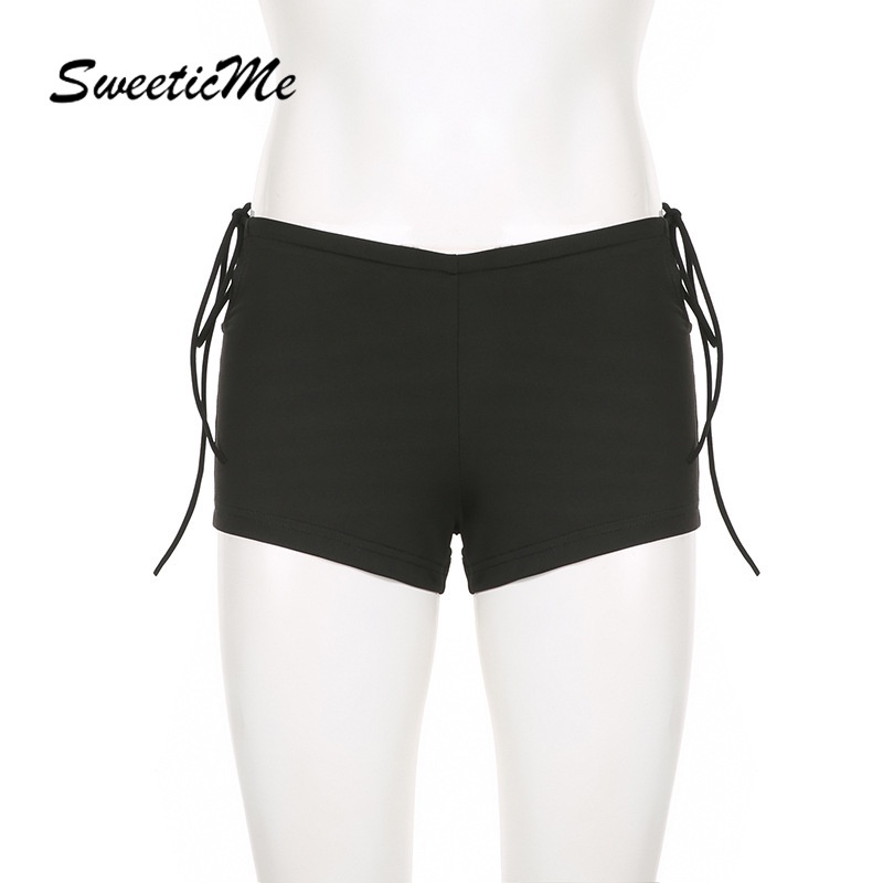 Quần Short Lưng Thấp Màu Trơn Dáng Ôm Thời Trang 2023 Quyến Rũ Cho Nữ