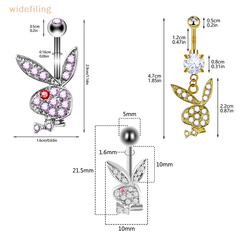 Khuyên Rốn Hình Thỏ Hoạt Hình Bằng Thép Không Gỉ