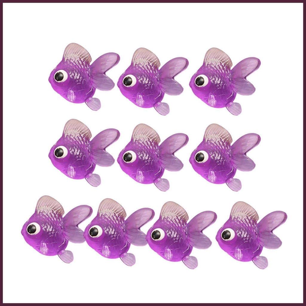 Set 10 Tượng Cá Vàng Mini Nhân Tạo Bằng Nhựa Mềm Trang Trí