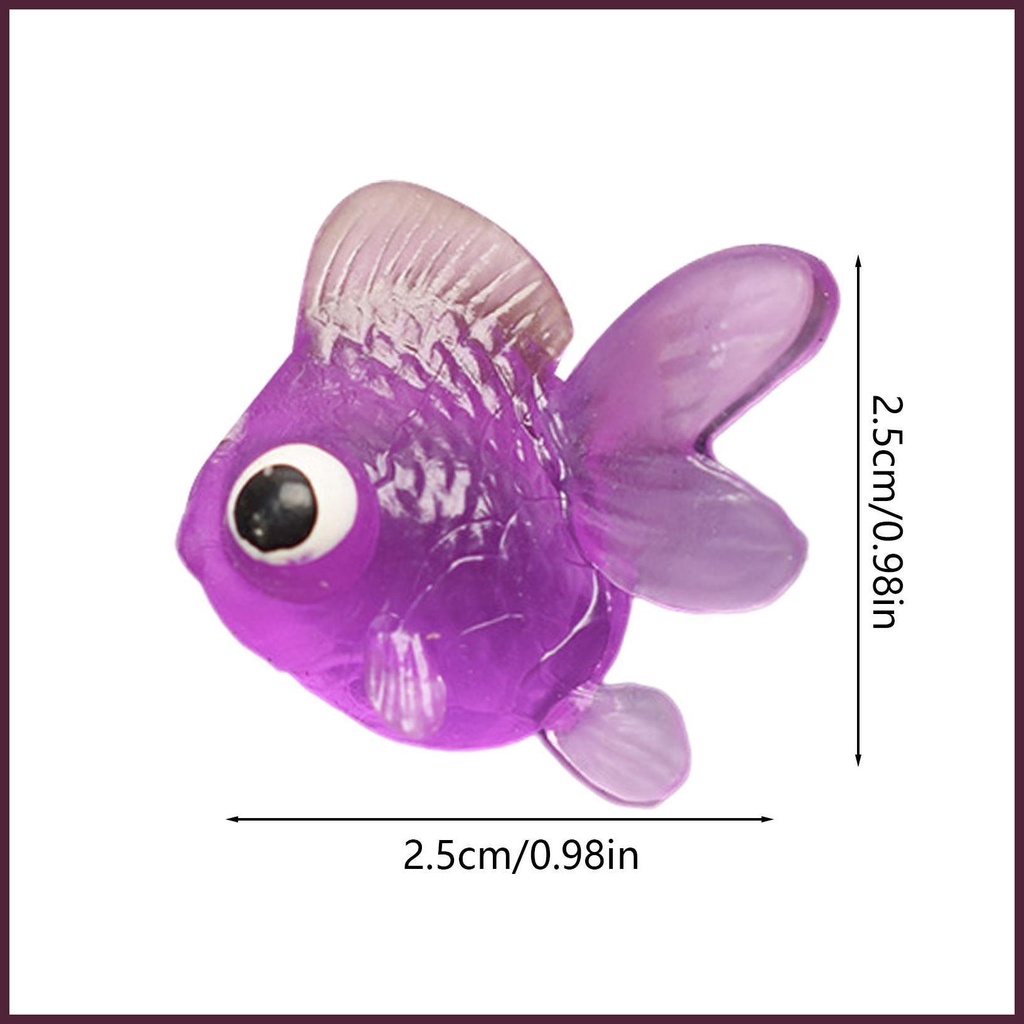 Set 10 Tượng Cá Vàng Mini Nhân Tạo Bằng Nhựa Mềm Trang Trí