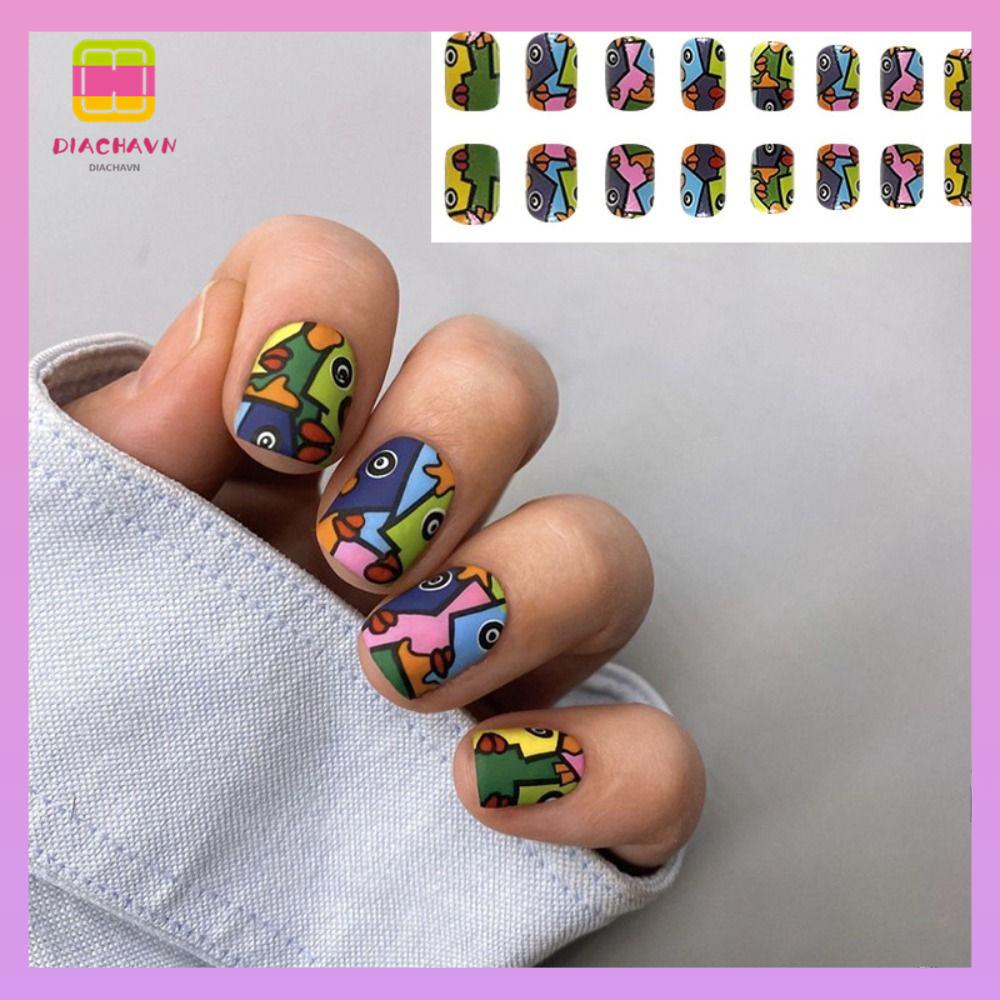 DIACHAVN Bộ Móng Tay Giả Kết Cấu Mờ