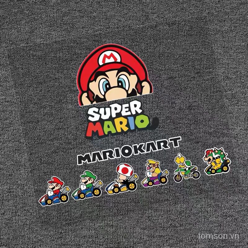 Miếng Dán Trang Trí Xe Hơi / Mũ Bảo Hiểm Hình Super Mario Độc Đáo Chống Thấm Nước