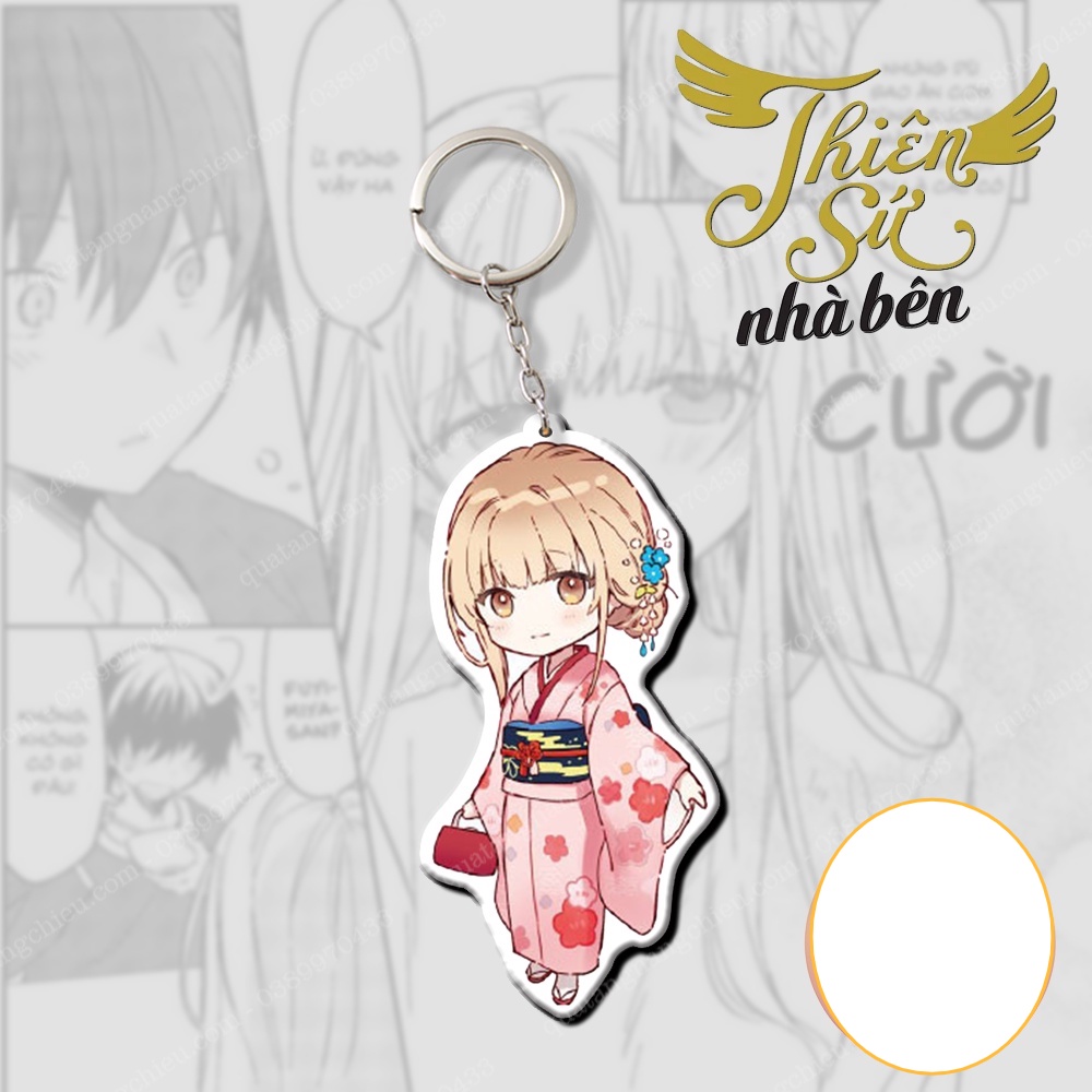 Móc khóa Mahiru - Anime thiên sứ nhà bên - in  2 mặt dày dặn