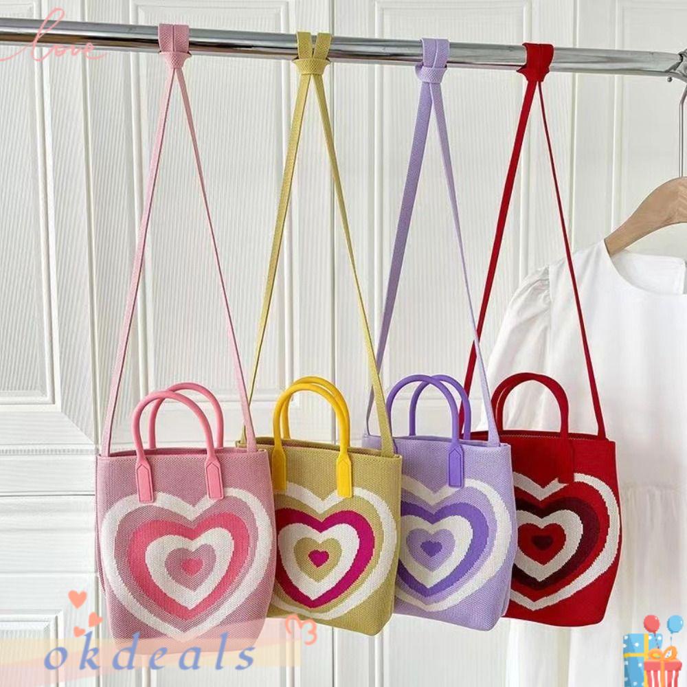 OKDEALS Túi Xách Du Lịch Dệt Kim Dễ Thương Xinh Xắn
