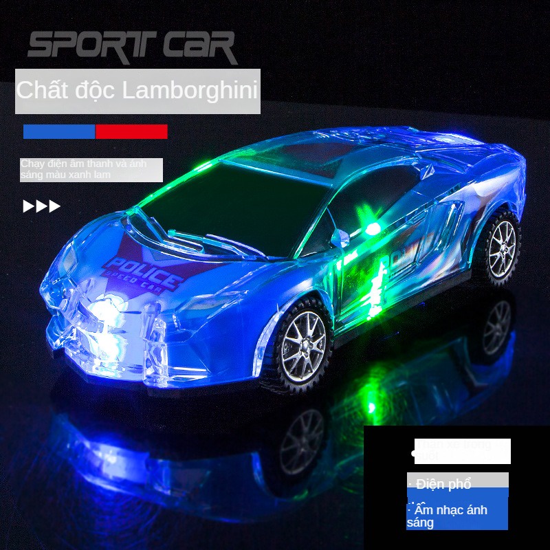 Mô Hình Đồ Chơi Xe Cảnh Sát Có Đèn Và Nhạc Trong Suốt Giáo Dục Cho Bé