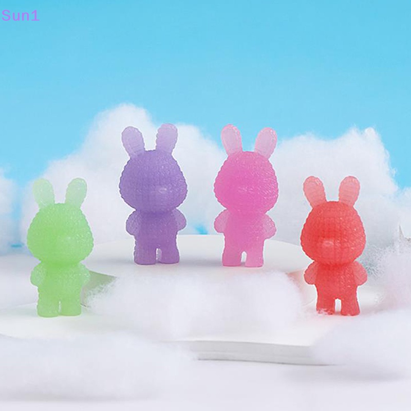 1 Chú Thỏ Đan Bằng Nhựa Resin Phát Quang Trang Trí Bảng Điều Khiển Xe Hơi / Nhà Cửa