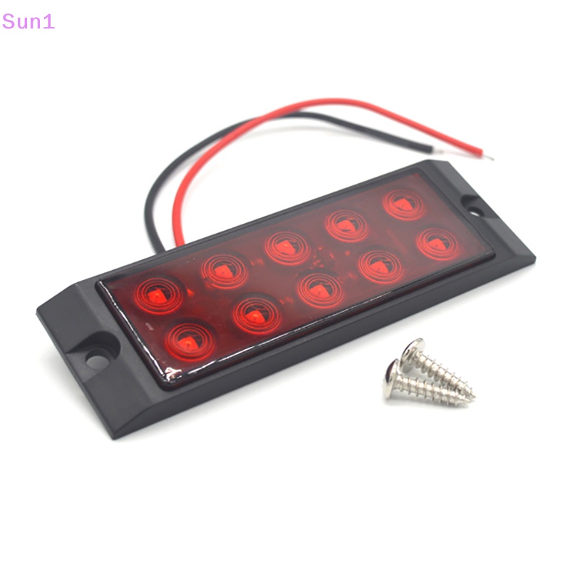 1 Đèn Tín Hiệu 12-24V 10 Bóng Led Hai Mặt Chống Nước Gắn Đuôi Xe Tải