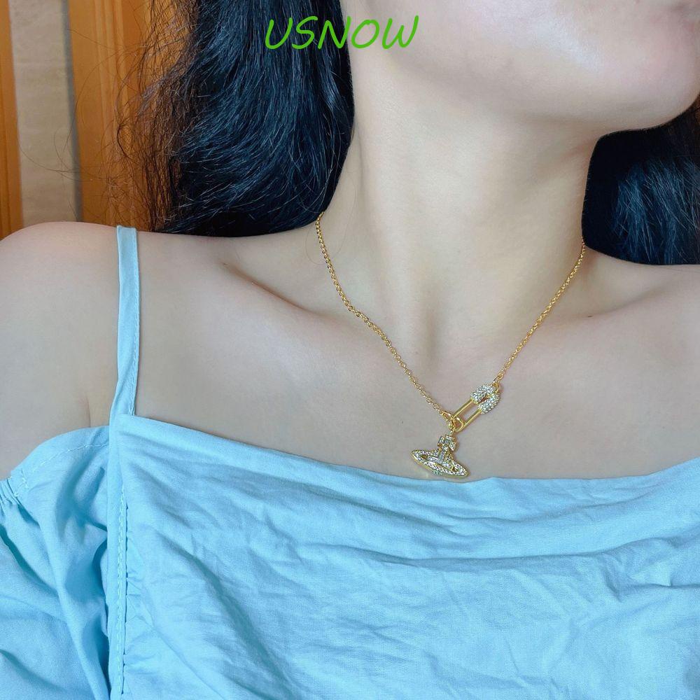 USNOW Dây Chuyền Mặt Hình Hành Tinh Phong Cách Vintage Hàn Quốc Ngọt Ngào