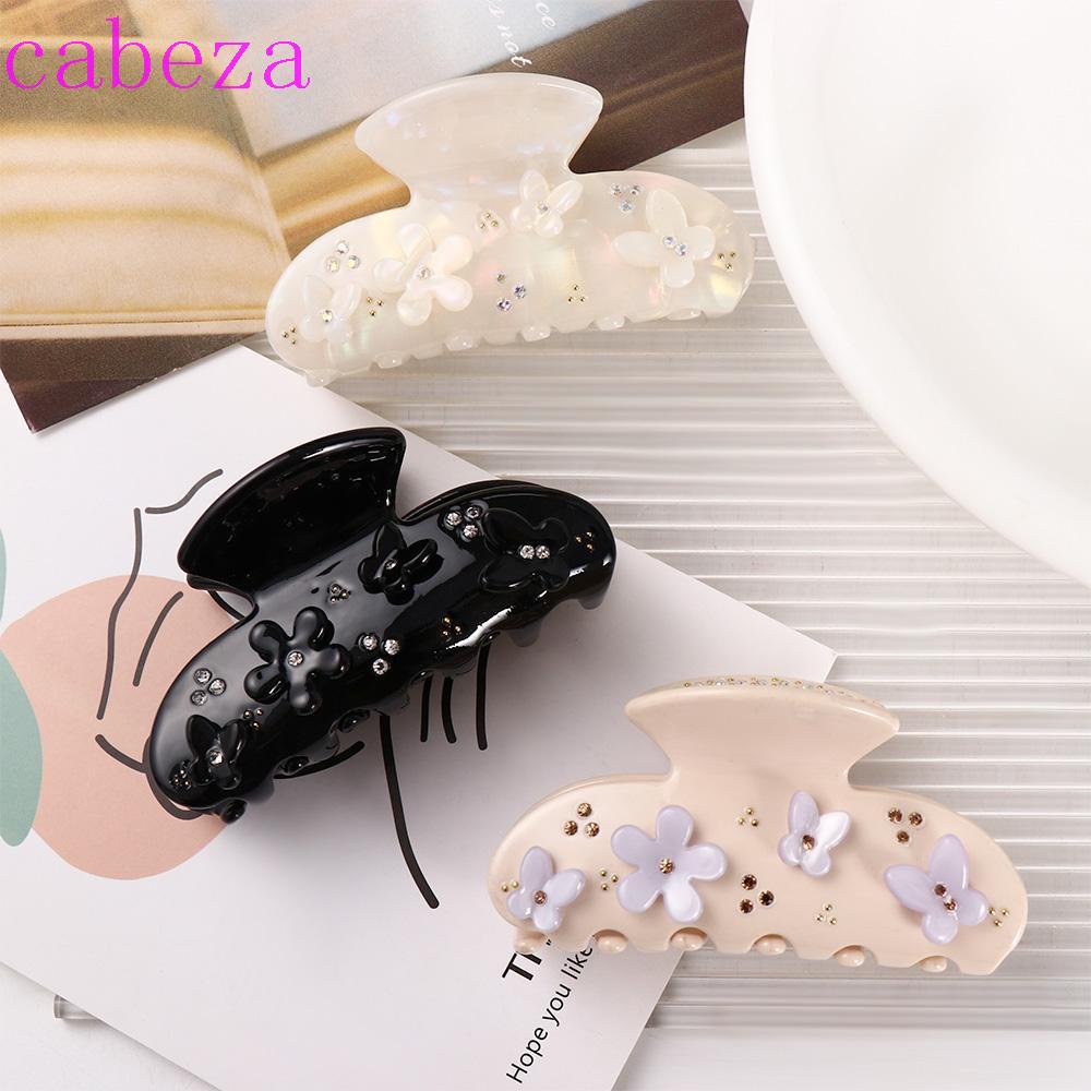 CABEZA Kẹp Tóc Hình Hoa / Bướm Đính Kim Cương Giả Thanh Lịch Cho Nữ