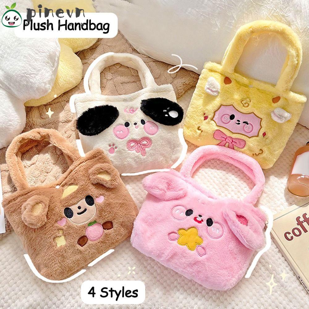 PINEVN Túi Xách Lông Giả Thời Trang Thu Đông Sang Trọng Cho Nữ