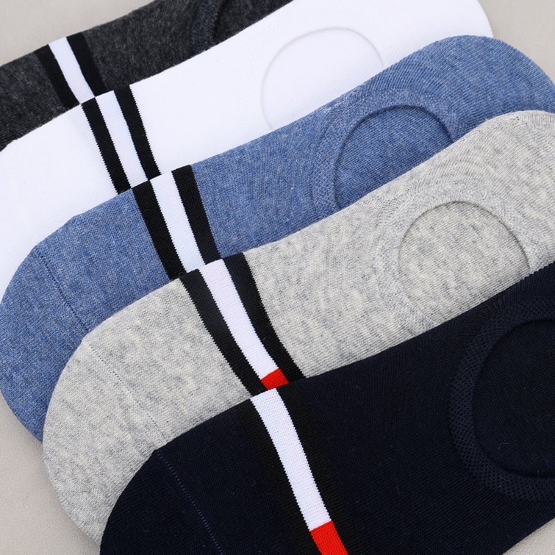 Vớ Cotton Mềm Mại Thoáng Khí Chống Trượt Họa Tiết Kẻ Sọc Đơn Giản Thời Trang Mùa Hè Cho Nam