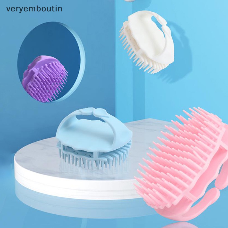 Bàn Chải Massage Da Đầu Cầm Tay Hình Tròn Tiện Lợi