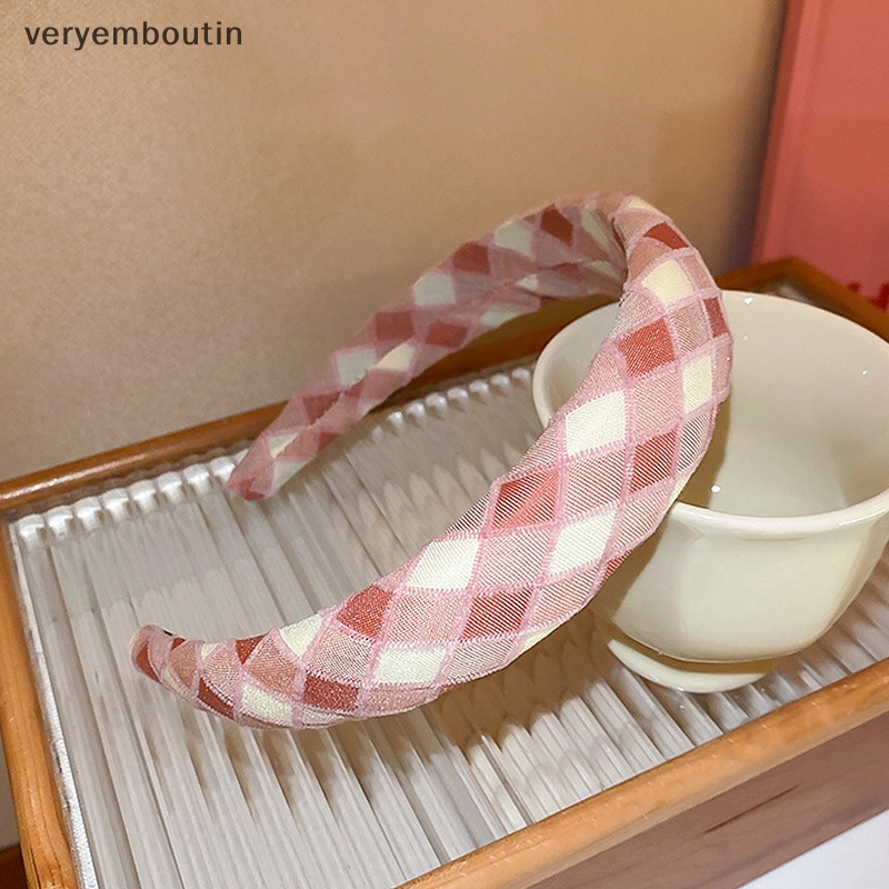 Băng Đô Cài Tóc Bằng Xốp Họa Tiết Kẻ Sọc Thời Trang Dành Cho Nữ