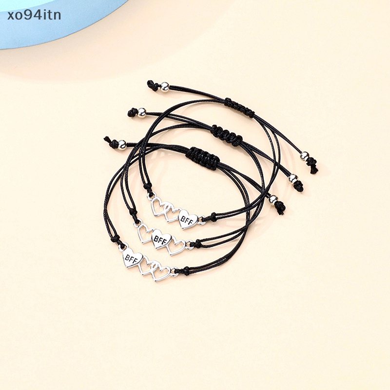 Bộ 3 Vòng Tay Dây Thừng Mặt Hình Trái Tim Thời Trang Cho Nam Và Nữ