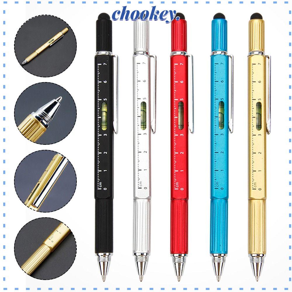 CHOOKEY Bút Bi Đa Năng 6 Trong 1 Bằng Kim Loại Tiện Dụng Cho Văn Phòng