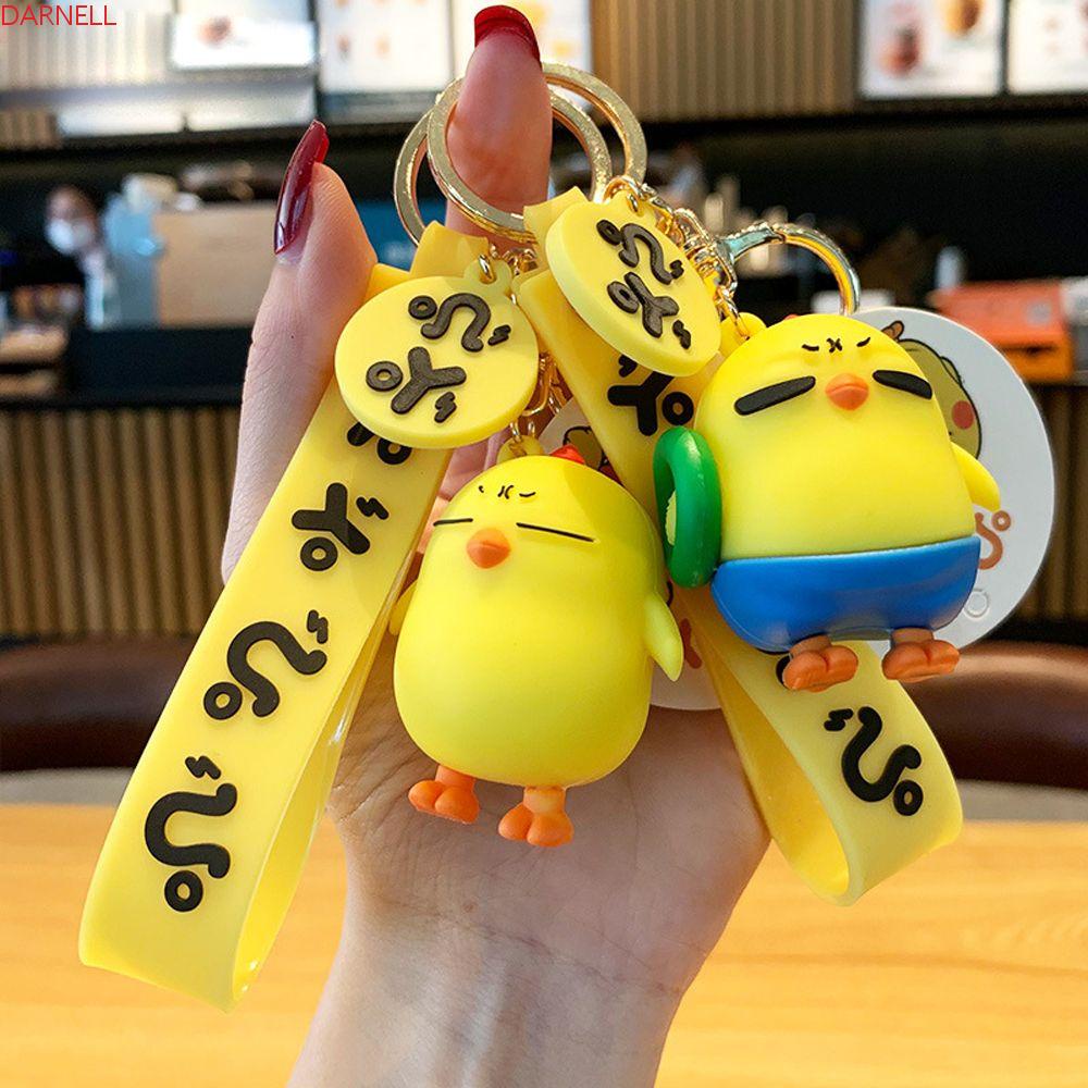 DARNELL Móc Khóa Hình Gà Con Hoạt Hình Đáng Yêu