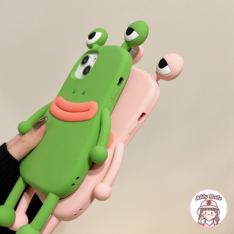 Ốp Điện Thoại Silicon TPU Mềm Hình Ếch Mắt Xanh Chống Dơ Cho IPhone 14 Pro Max 12 11 Pro Max X XS XR 7Plus