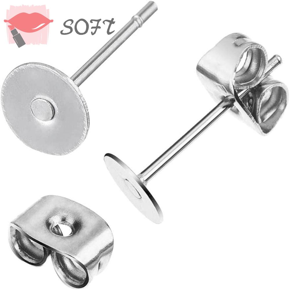 SOFTNESS Miếng Đệm Phẳng 10mm Bằng Thép Không Gỉ Màu Bạc Làm Trang Sức Cho Nữ