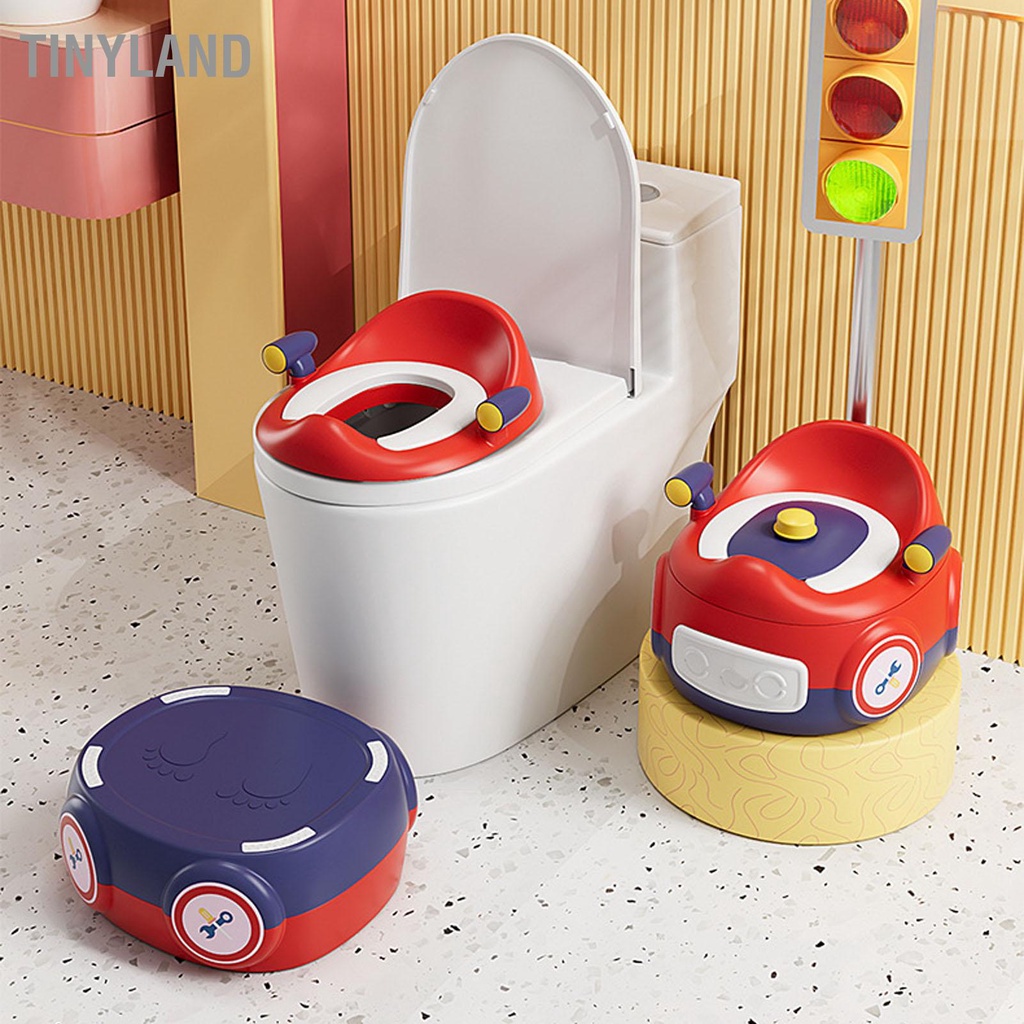 TinyLand Bô Vệ Sinh Đa Năng Cho Trẻ Em Hình Ô Tô Dễ Thương Di Động Đệm PU Bền Bé Gia Đình cmman