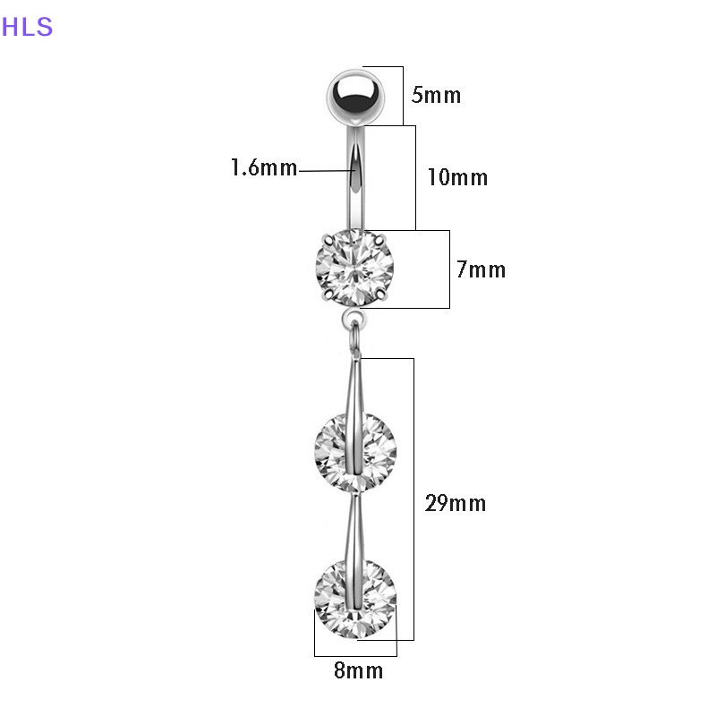 Khuyên Rốn Đính Đá Zircon Hình Giọt Nước Thời Trang Cho Nữ