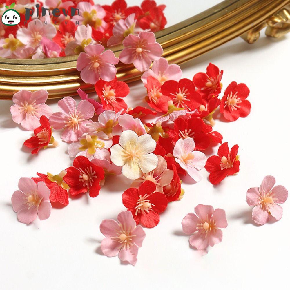 PINEVN Set 50 Bông Hoa Anh Đào Giả Mini Bằng Lụa Dùng Trang Trí Đám Cưới
