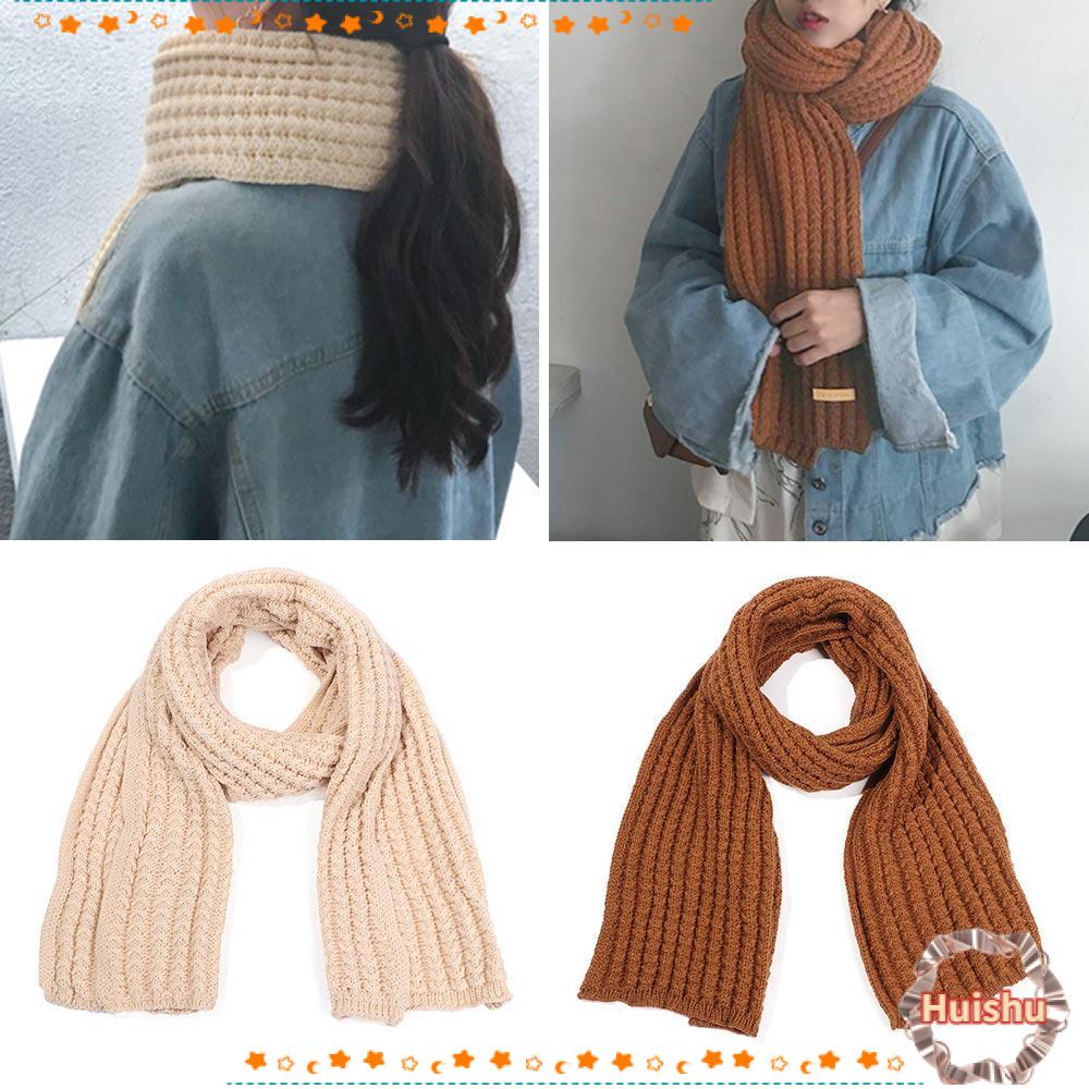 HS Khăn Choàng Dệt Kim Dày Màu Sắc Thời Trang Mùa Đông Ấm Áp