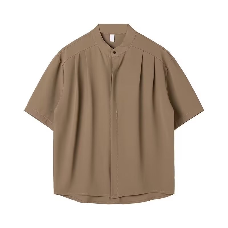 Áo Sơ Mi Tay Lửng Cổ Đứng Phong Cách Trung Hoa Thời Trang Mùa Hè Cho Nam