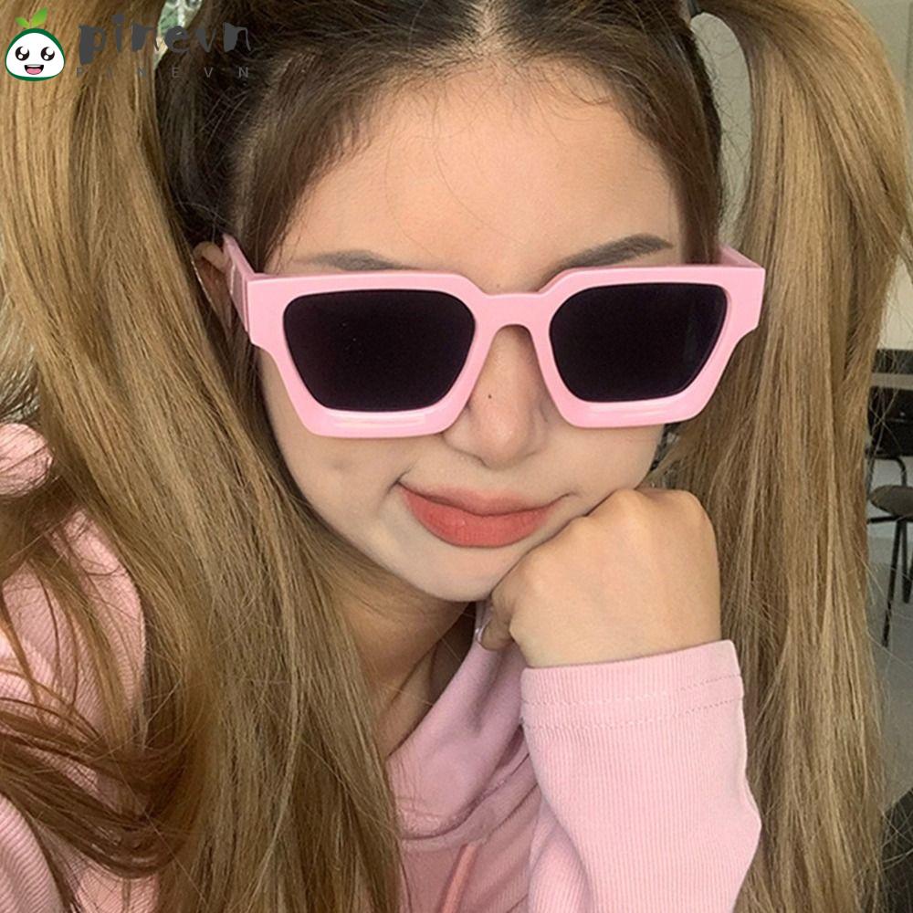 PINEVN Kính Mát Vuông Nhỏ Chống Tia UV400 Phong Cách Retro