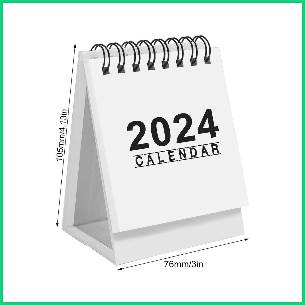 Lịch Để Bàn 2024 Mini Xoay 360 Độ Kèm Giấy Ghi Chú Tiện Dụng Cho jiwvn