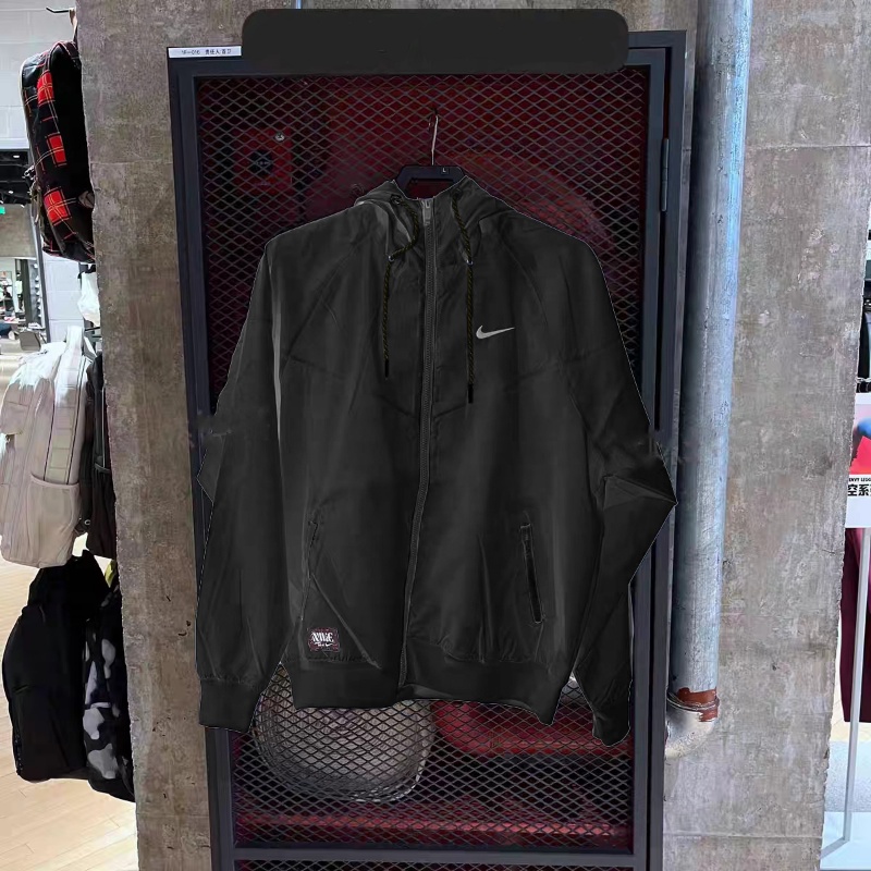 Áo Khoác Thể Thao Nike100% Chính Hãng Thêu Logo Có Mũ Trùm Phối Màu Cá Tính Dành Cho Nam