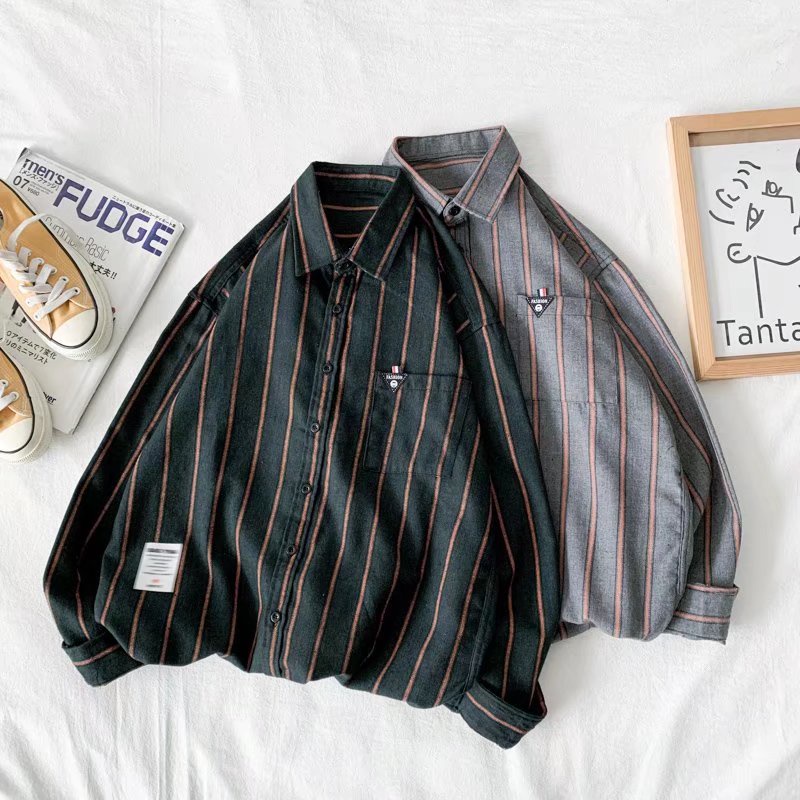 Áo Sơ Mi Nam Dài Tay Họa Tiết Kẻ Sọc Thời Trang Mới