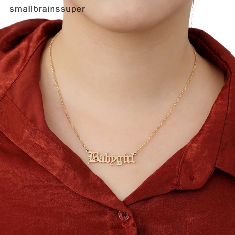 Vòng cổ Mặt Chữ Babygirl Princess Bằng Thép Không Gỉ Thời Trang Dành Cho Nữ SBS