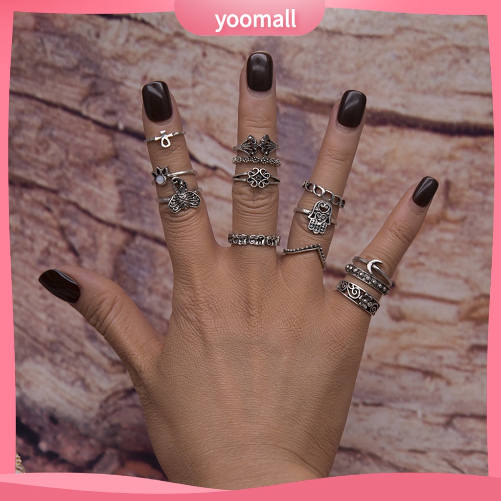 Nhẫn Hợp Kim Rỗng Phong Cách Vintage Tinh Tế Cho Nữ