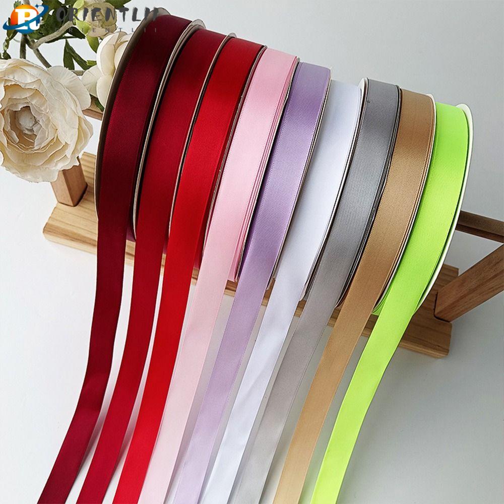 ORIENTLII Cuộn Dây Ruy Băng Hai Mặt Bằng Vải Satin Trang Trí Nghệ Thuật Và Làm Đồ Thủ Công