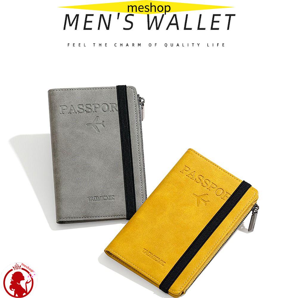 ME Ví Da PU Siêu Mỏng Đựng Hộ Chiếu Có Khóa Kéo Đa Năng Cho Nam Nữ