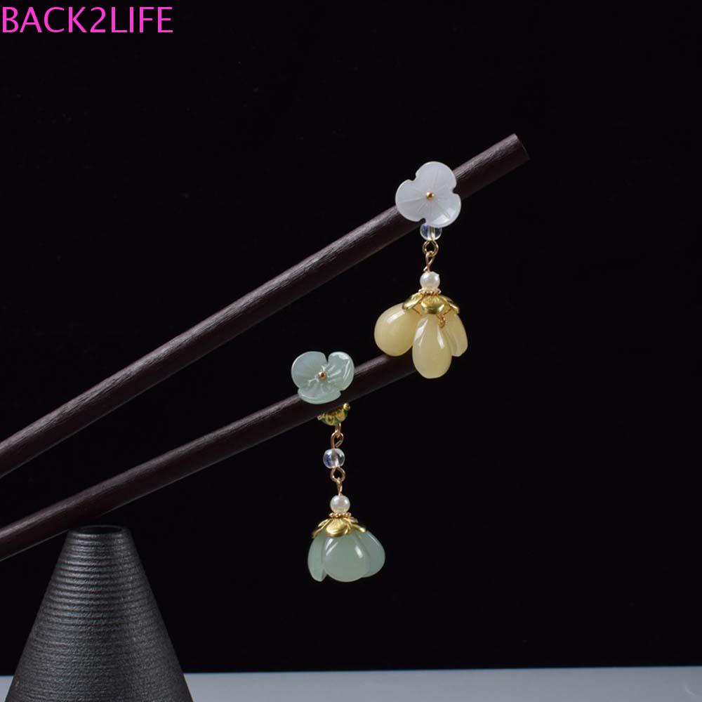 BACK2LIFE Trâm Cài Tóc Đính Hoa Tua Rua Phong Cách Cổ Điển Cho Nữ