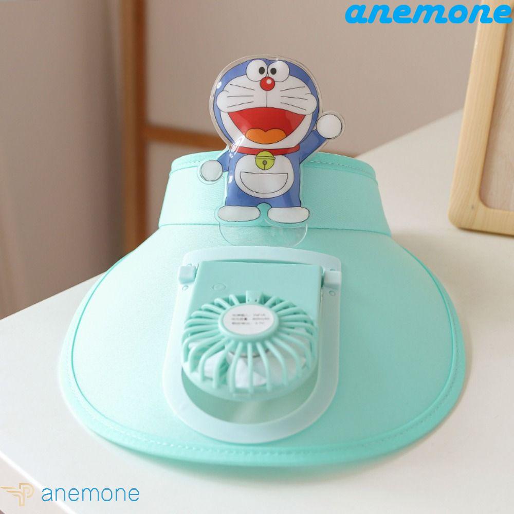 ANEMONE Mũ Chống Nắng Rỗng Chóp Rộng Vành Kèm Quạt Có Thể Điều Chỉnh Kt Có Thể Sạc Lại Cho Trẻ Em