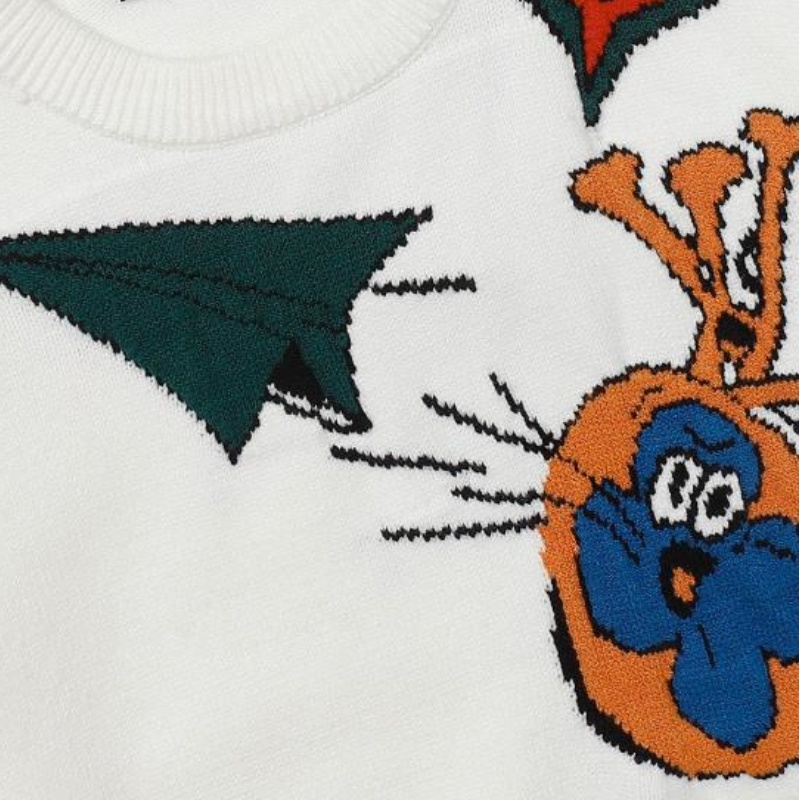 Áo sweater unisex Cổ Tròn In Hình Máy Bay jacquard L666V- Thời Trang