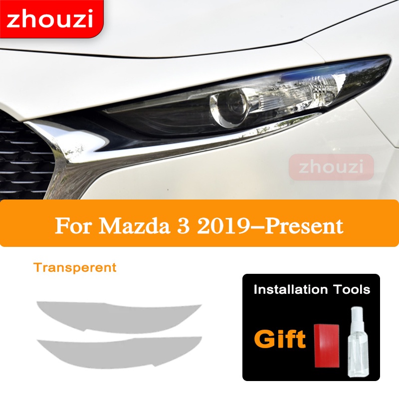 2 Chiếc Cho Xe Mazda 3 BP 2019 2020- Đèn Pha Ô Tô Màu Đen Phim Bảo Vệ Vinyl Bảo Vệ Trong Suốt TPU Miếng Dán Phụ Kiện