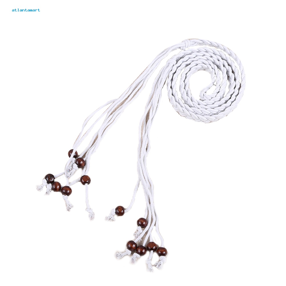 Túi Đựng Đồ Dùng Cao Cấp Tiện Dụng| Thắt Lưng Bện Dây Da Đính Hạt Gỗ Phong Cách Vintage