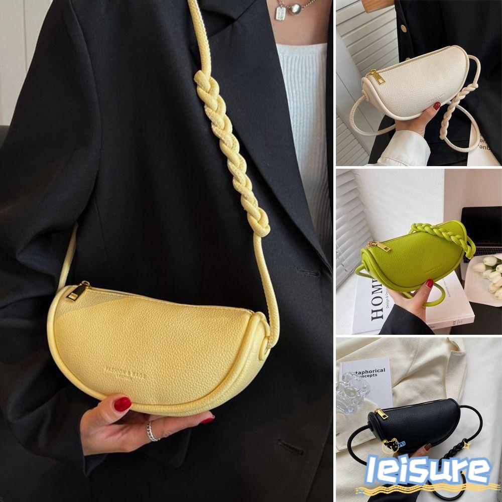 LEISURE Túi Đeo Vai / Đeo Dưới Cánh Tay Bằng Da Thiết Kế Đơn Giản Sang Trọng Cho Nữ