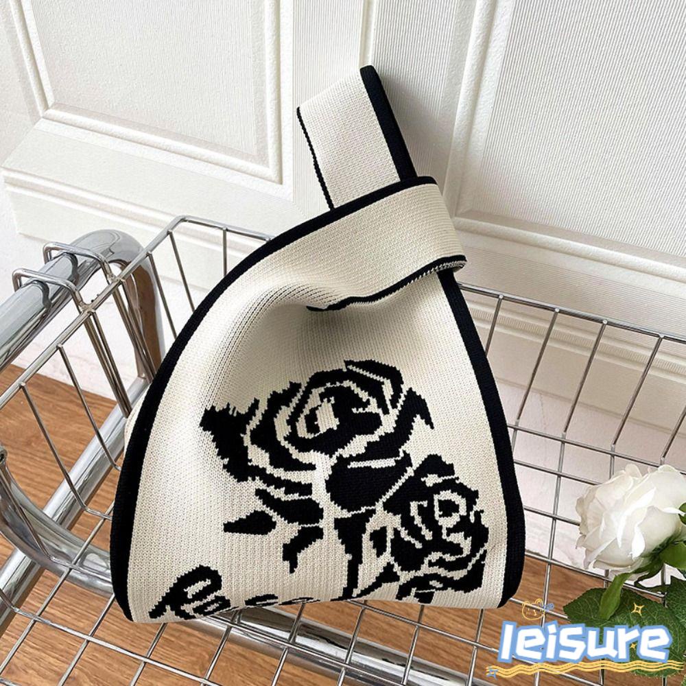 LEISURE Túi Xách Đan Len Thủ Công Mini Màu Sắc Thắt Nút Thời Trang Cho Nữ