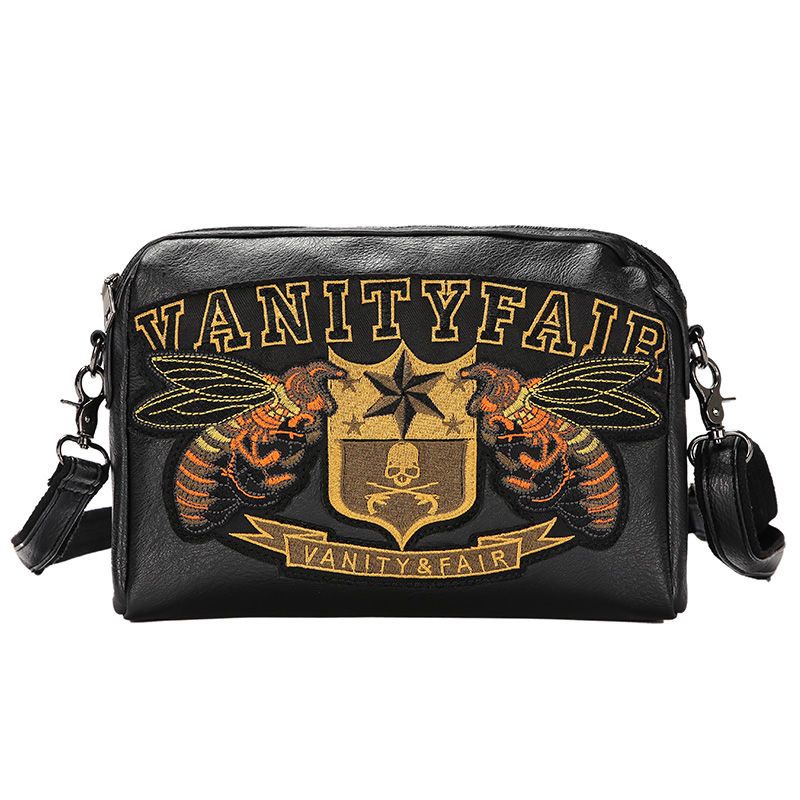 Túi Da Đeo Chéo Một Bên Vai Thêu Họa Tiết Phong Cách Hàn Quốc Cho Nam