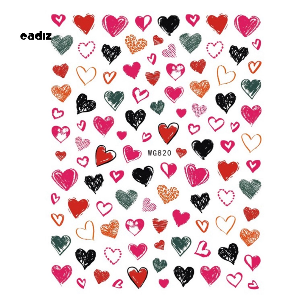 Miếng Dán Trang Trí Móng Tay Tự Dính Không Để Lại Dấu Vết Chủ Đề Ngày Lễ Tình Nhân