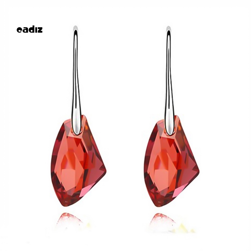 Khuyên Tai Dạng Móc Lủng Lẳng Đính Đá Cắt Bất Đối Xứng Cho Nữ Dự