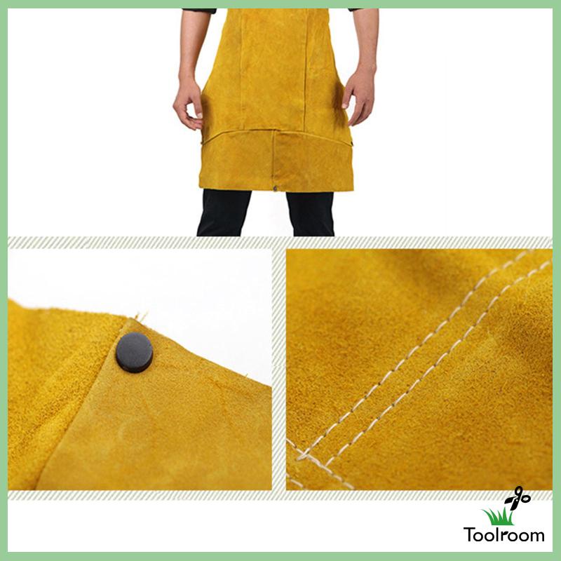 Tạp Dề Bằng Da Bò Thoáng Khí Chuyên Dụng Cho Thợ Hàn / Nướng BBQ