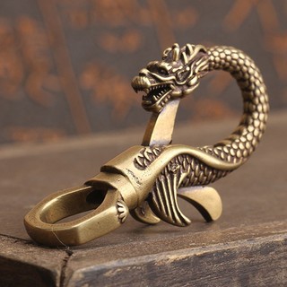Móc Khóa Hình Rồng Bằng Đồng Thau Phong Cách Vintage