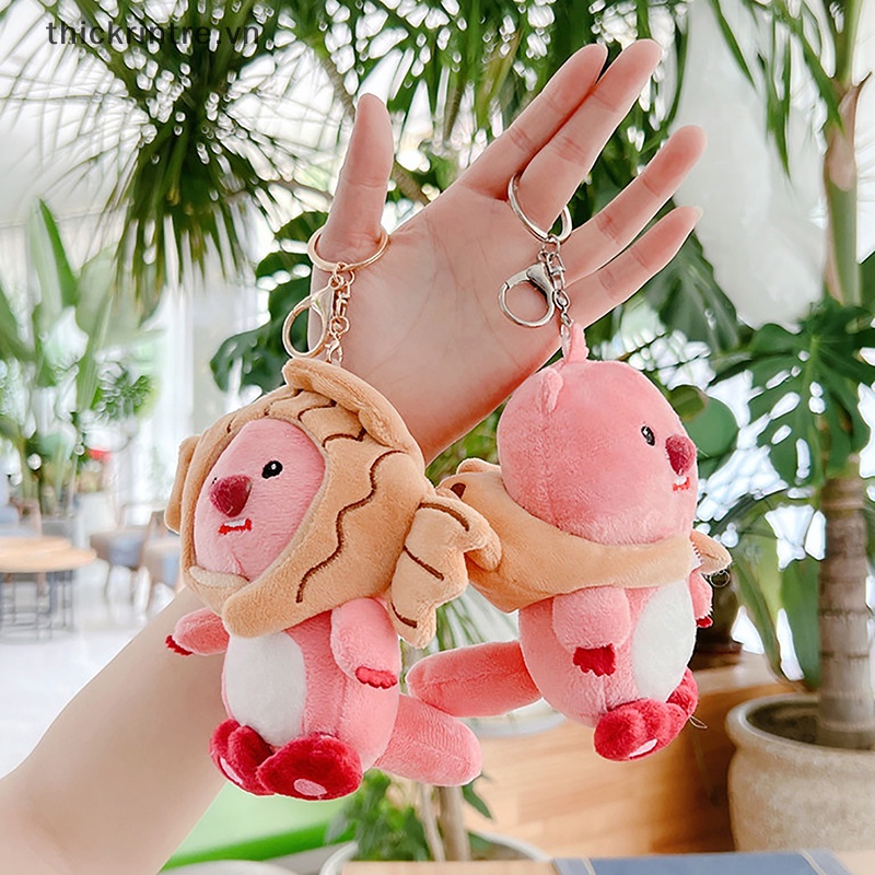 Móc Khóa Hình Thú Nhồi Bông Nhỏ Màu Hồng Dễ Thương