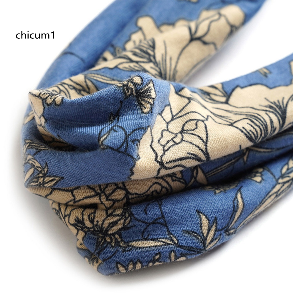 Băng Đô Cài Tóc Bản Rộng Chống Trượt Thấm Hút Mồ Hôi In Họa Tiết Hoa Phong Cách Bohemia Cho Nữ